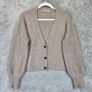 Reformation Cardigan Womens Small Beige Recycled Cashmere V Neck Button Cropped